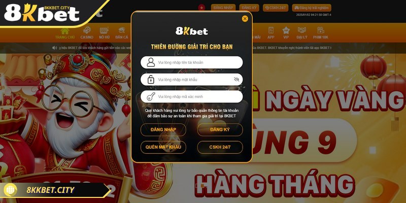 Rút tiền 8KBET yêu cầu vào tài khoản đúng quy trình